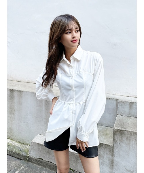 ENVYM（アンビー）の「ビスチェＢｌｏｕｓｅ（シャツ/ブラウス・レディース・ホワイト/ベージュ/ブラック・FREE）」の8枚目の写真