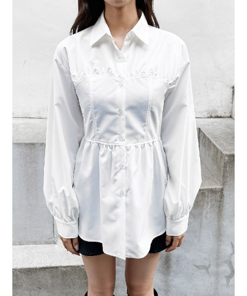 ENVYM（アンビー）の「ビスチェＢｌｏｕｓｅ（シャツ/ブラウス・レディース・ホワイト/ベージュ/ブラック・FREE）」の15枚目の写真