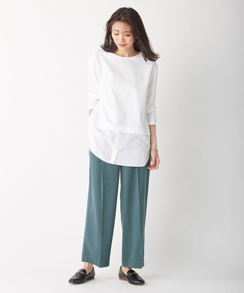 J.PRESS(ジェイプレス)の「【接触冷感・UVケア】レイヤードジャージー カットソー(Tシャツ/カットソー・レディース・ホワイト系/ブラック系1/ネイビー系1・LARGE/MEDIUM)」の22枚目の写真