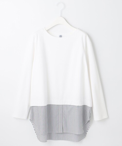 J.PRESS(ジェイプレス)の「【接触冷感・UVケア】レイヤードジャージー カットソー(Tシャツ/カットソー・レディース・ホワイト系/ブラック系1/ネイビー系1・LARGE/MEDIUM)」の8枚目の写真