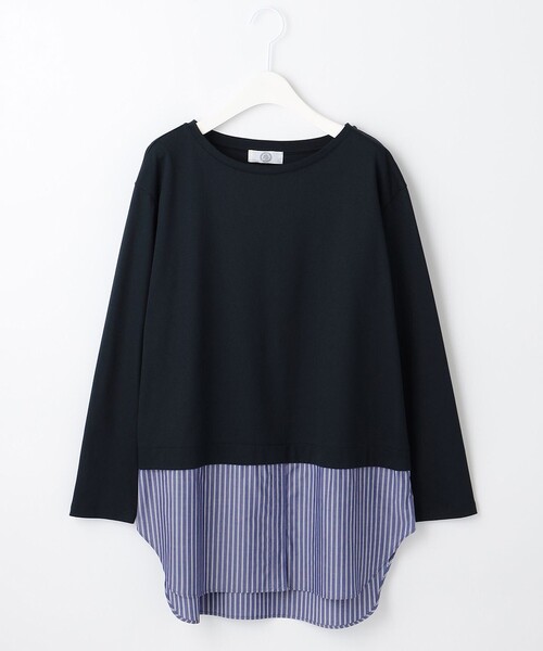 J.PRESS(ジェイプレス)の「【接触冷感・UVケア】レイヤードジャージー カットソー(Tシャツ/カットソー・レディース・ホワイト系/ブラック系1/ネイビー系1・LARGE/MEDIUM)」の9枚目の写真