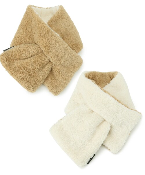 BASECONTROL（ベースコントロール）の「◆ボアフリース リバーシブル 差し込みマフラー（ストール/ショール・メンズ・ブラック/ネイビー/ダークグレー/ブラック系/ベージュ系・99）」の4枚目の写真