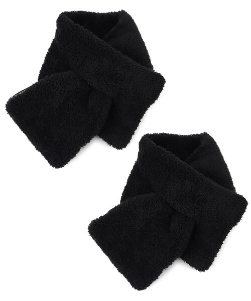 BASECONTROL（ベースコントロール）の「◆ボアフリース リバーシブル 差し込みマフラー（ストール/ショール・メンズ・ブラック/ネイビー/ダークグレー/ブラック系/ベージュ系・99）」の2枚目の写真