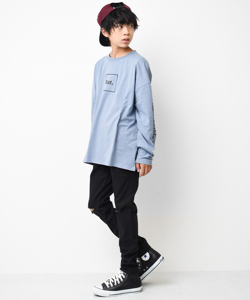 RAT EFFECT（ラットエフェクト）の「クラッシュ加工スリムストレートパンツ（その他パンツ・キッズ・チャコールグレー/ブラック/ベージュ/カーキ・120/130/140/150/160）」の5枚目の写真