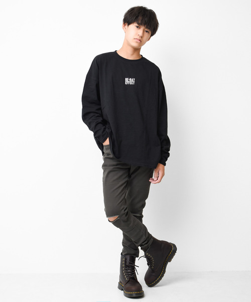 RAT EFFECT（ラットエフェクト）の「クラッシュ加工スリムストレートパンツ（その他パンツ・キッズ・チャコールグレー/ブラック/ベージュ/カーキ・120/130/140/150/160）」の6枚目の写真