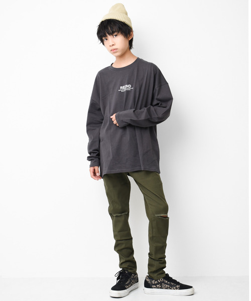 RAT EFFECT（ラットエフェクト）の「クラッシュ加工スリムストレートパンツ（その他パンツ・キッズ・チャコールグレー/ブラック/ベージュ/カーキ・120/130/140/150/160）」の8枚目の写真