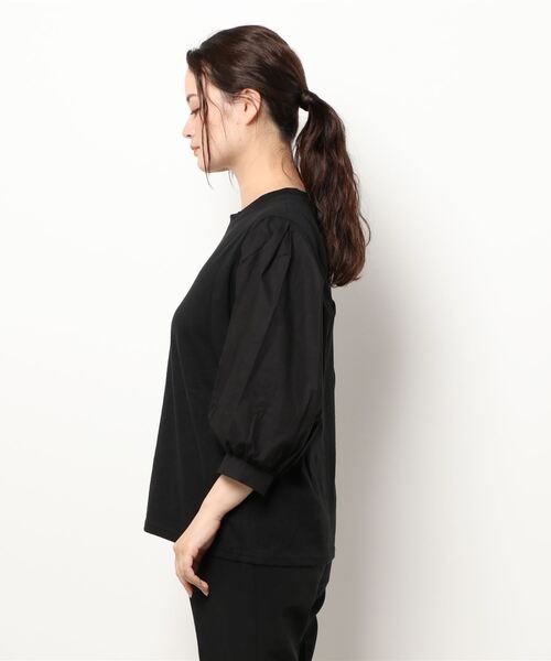 Q（キュー）の「ボリュームスリーブシャツブラウス（シャツ/ブラウス・レディース・ホワイト/ブラック・MEDIUM）」の4枚目の写真