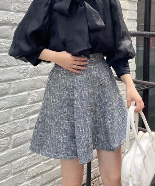 one after another NICE CLAUP（ワンアフターアナザーナイスクラップ）の「フレアミニサーキュラースカート（スカート・レディース・ブラック/ブラック系その他/グレー系その他/ブラウン系その他/チャコールグレー・FREE）」の4枚目の写真