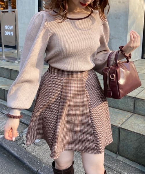 one after another NICE CLAUP（ワンアフターアナザーナイスクラップ）の「フレアミニサーキュラースカート（スカート・レディース・ブラック/ブラック系その他/グレー系その他/ブラウン系その他/チャコールグレー・FREE）」の5枚目の写真