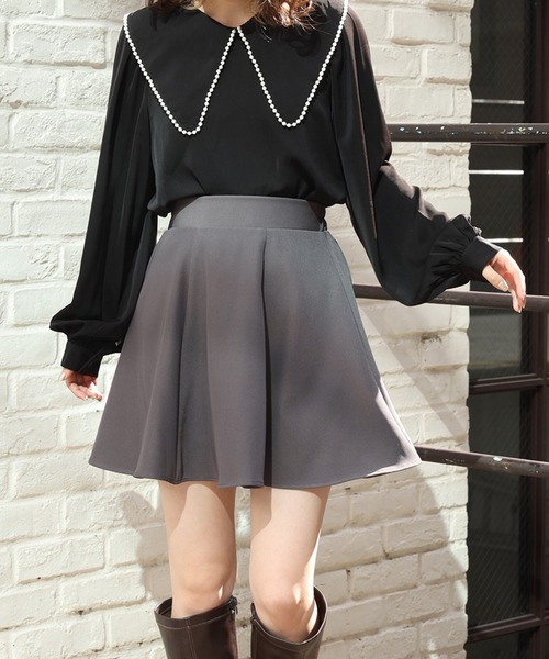 one after another NICE CLAUP（ワンアフターアナザーナイスクラップ）の「フレアミニサーキュラースカート（スカート・レディース・ブラック/ブラック系その他/グレー系その他/ブラウン系その他/チャコールグレー・FREE）」の3枚目の写真