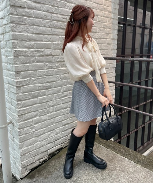 one after another NICE CLAUP（ワンアフターアナザーナイスクラップ）の「フレアミニサーキュラースカート（スカート・レディース・ブラック/ブラック系その他/グレー系その他/ブラウン系その他/チャコールグレー・FREE）」の14枚目の写真