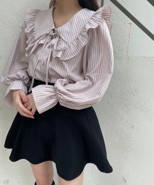 one after another NICE CLAUP（ワンアフターアナザーナイスクラップ）の「フレアミニサーキュラースカート（スカート・レディース・ブラック/ブラック系その他/グレー系その他/ブラウン系その他/チャコールグレー・FREE）」の10枚目の写真