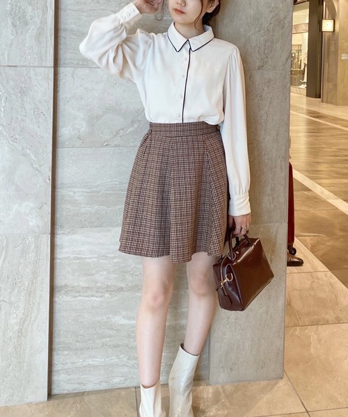 one after another NICE CLAUP（ワンアフターアナザーナイスクラップ）の「フレアミニサーキュラースカート（スカート・レディース・ブラック/ブラック系その他/グレー系その他/ブラウン系その他/チャコールグレー・FREE）」の22枚目の写真