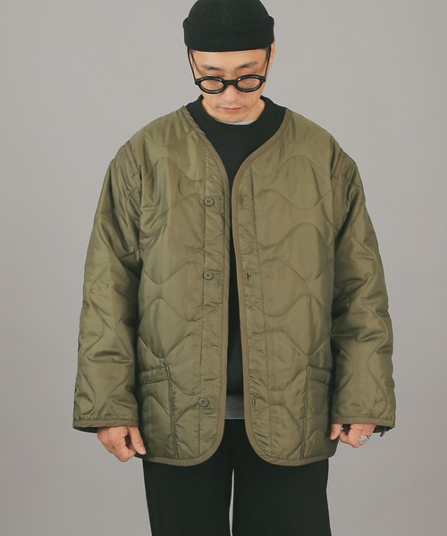 HOUSTON（ヒューストン）の「HOUSTON ヒューストン 50909 M-65フィールドジャケット THINSULATE（シンサレート）ライナー（ノーカラージャケット・メンズ・ブラック/オリーブ・S/M/XL/L）」の13枚目の写真