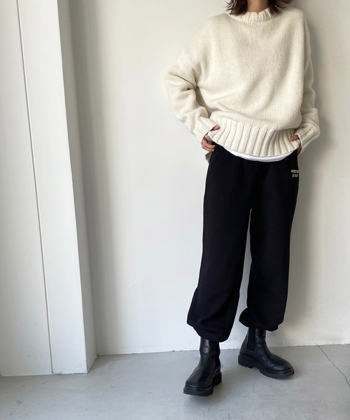 CANAL JEAN（キャナルジーン）の「via j(ヴィアジェイ) "WESTERN"ロゴ刺繍スウェットパンツ（スウェットパンツ・レディース・ライトグレー/ブラック/グレー/グリーン・ONE SIZE）」の7枚目の写真