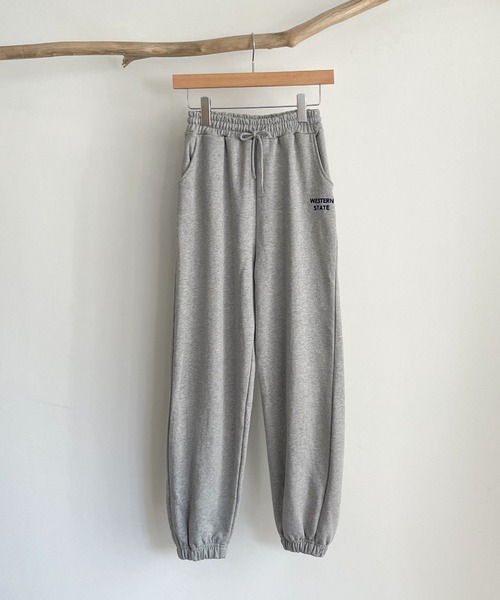 CANAL JEAN（キャナルジーン）の「via j(ヴィアジェイ) "WESTERN"ロゴ刺繍スウェットパンツ（スウェットパンツ・レディース・ライトグレー/ブラック/グレー/グリーン・ONE SIZE）」の22枚目の写真