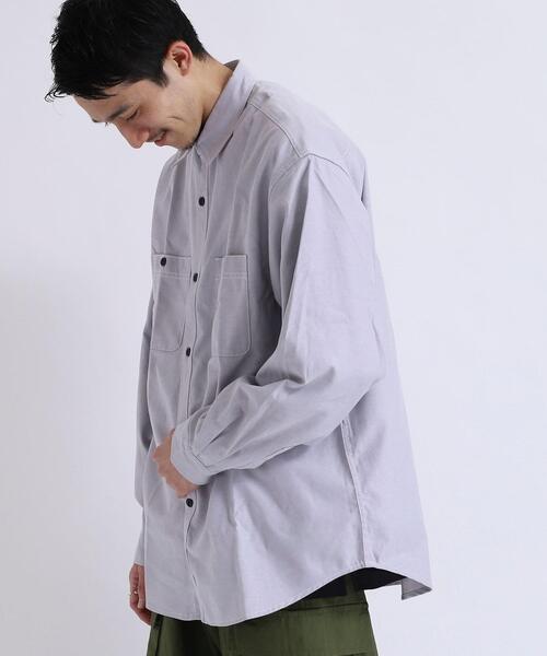 coen（コーエン）の「シャンブレーワークシャツ（シャツ/ブラウス・メンズ・ネイビー/グレー・L/XL/M/S）」の3枚目の写真