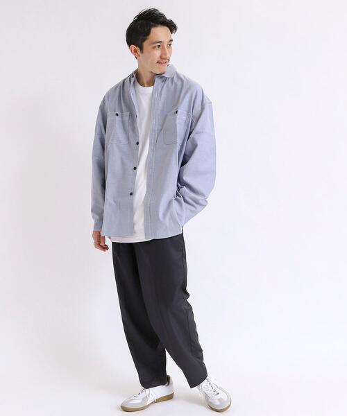 coen（コーエン）の「シャンブレーワークシャツ（シャツ/ブラウス・メンズ・ネイビー/グレー・L/XL/M/S）」の17枚目の写真