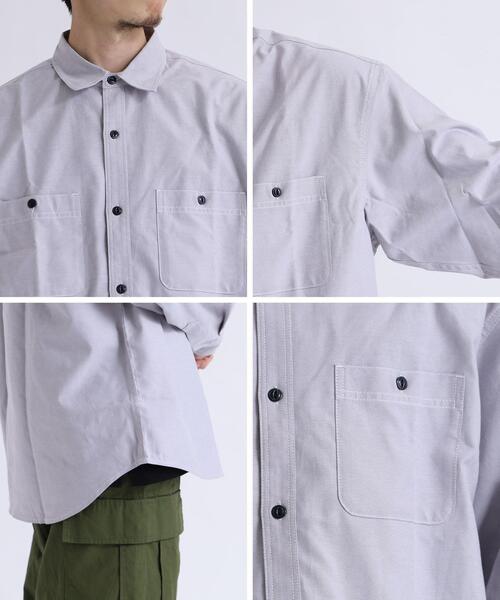 coen（コーエン）の「シャンブレーワークシャツ（シャツ/ブラウス・メンズ・ネイビー/グレー・L/XL/M/S）」の12枚目の写真