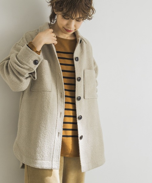 URBAN RESEARCH（アーバンリサーチ）の「ブークレCPOジャコット（その他アウター・レディース・モカ/ミント/オフホワイト・FREE）」の5枚目の写真