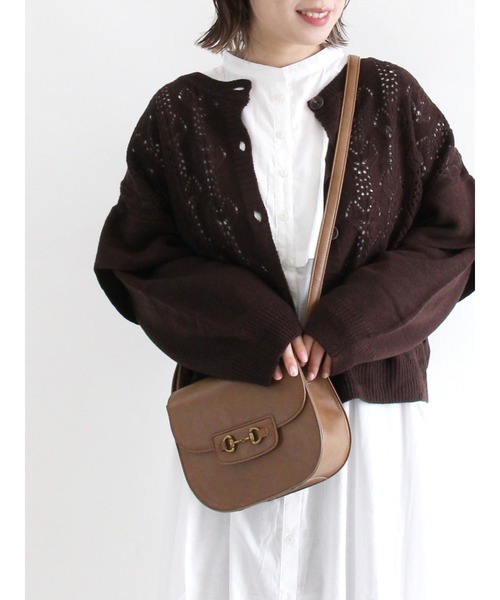 ehka sopo（エヘカソポ）の「ビットラウンドショルダーバッグ（ショルダーバッグ・レディース・ブラウン/ベージュ/ブラック・ﾌﾘ-）」の3枚目の写真