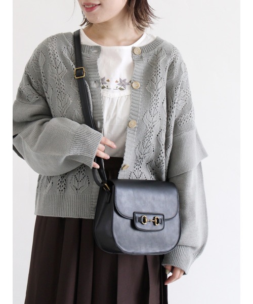 ehka sopo（エヘカソポ）の「ビットラウンドショルダーバッグ（ショルダーバッグ・レディース・ブラウン/ベージュ/ブラック・ﾌﾘ-）」の2枚目の写真