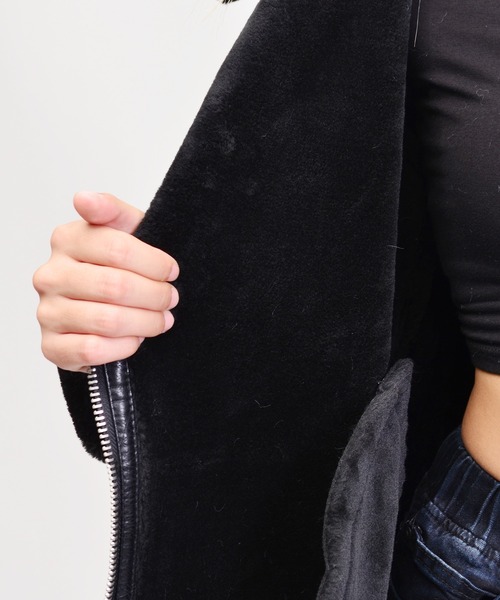 babyShoop（ベイビーシュープ）の「フェイクレザージャケット（ライダースジャケット・レディース・ブラック・FREE）」の5枚目の写真