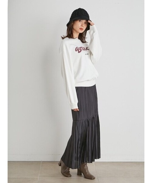 SNIDEL(スナイデル)の「ORGANICSロゴスウェット(スウェット・レディース・ピンク/アイボリー/グリーン・FREE)」の17枚目の写真