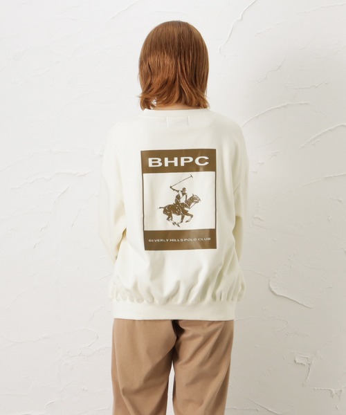 BEVERLY HILLS POLO CLUB(ビバリーヒルズポロクラブ)の「BEVERLY HILLS POLO CLUB ビバリーヒルズポロクラブ 裏起毛バックプリントビッグスウェットトレーナー(スウェット・レディース・アイボリー/オレンジ/チャコール・L/M)」の9枚目の写真