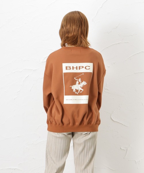 BEVERLY HILLS POLO CLUB(ビバリーヒルズポロクラブ)の「BEVERLY HILLS POLO CLUB ビバリーヒルズポロクラブ 裏起毛バックプリントビッグスウェットトレーナー(スウェット・レディース・アイボリー/オレンジ/チャコール・L/M)」の21枚目の写真