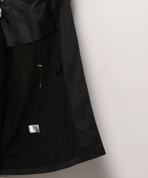 NANO universe（ナノユニバース）の「nanotex フードロングコート（モッズコート・レディース・ブラック/モカ・FREE）」の5枚目の写真