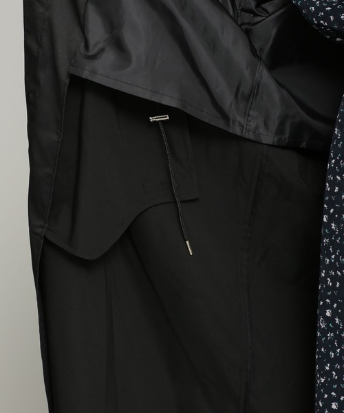 NANO universe（ナノユニバース）の「nanotex フードロングコート（モッズコート・レディース・ブラック/モカ・FREE）」の11枚目の写真