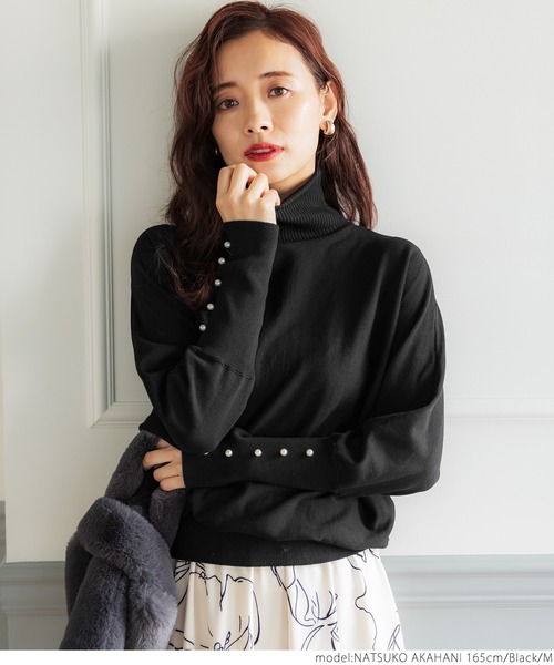 coca(coca)(コカ)の「袖パールドルマンスリーブニットトップス(ニット/セーター・レディース・ブラック/ベージュ/ピンク系その他/ダークベージュ・M/L)」の16枚目の写真