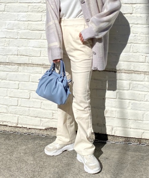 one after another NICE CLAUP(ワンアフターアナザーナイスクラップ)の「美脚効果抜群!レースアップストレッチパンツ(デニムパンツ・レディース・ブラック/ピンク/ネイビー/オフホワイト・SMALL/MEDIUM)」の2枚目の写真