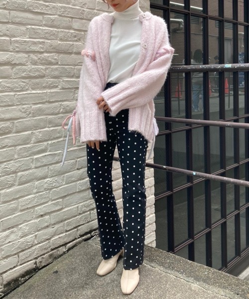 one after another NICE CLAUP(ワンアフターアナザーナイスクラップ)の「美脚効果抜群!レースアップストレッチパンツ(デニムパンツ・レディース・ブラック/ピンク/ネイビー/オフホワイト・SMALL/MEDIUM)」の9枚目の写真