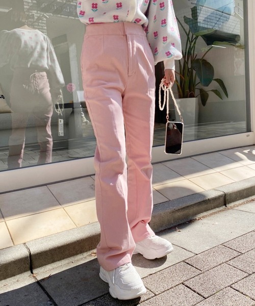 one after another NICE CLAUP(ワンアフターアナザーナイスクラップ)の「美脚効果抜群!レースアップストレッチパンツ(デニムパンツ・レディース・ブラック/ピンク/ネイビー/オフホワイト・SMALL/MEDIUM)」の5枚目の写真