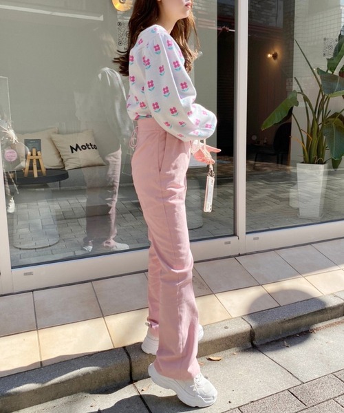 one after another NICE CLAUP(ワンアフターアナザーナイスクラップ)の「美脚効果抜群!レースアップストレッチパンツ(デニムパンツ・レディース・ブラック/ピンク/ネイビー/オフホワイト・SMALL/MEDIUM)」の20枚目の写真