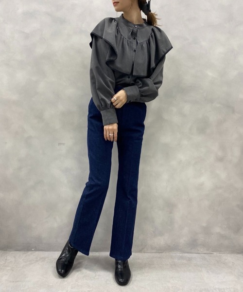 one after another NICE CLAUP(ワンアフターアナザーナイスクラップ)の「美脚効果抜群!レースアップストレッチパンツ(デニムパンツ・レディース・ブラック/ピンク/ネイビー/オフホワイト・SMALL/MEDIUM)」の16枚目の写真