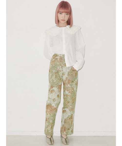 merry jenny（メリージェニー）の「フリルカラーパフスリーブブラウス（シャツ/ブラウス・レディース・オフホワイト/ブラック・FREE）」の3枚目の写真