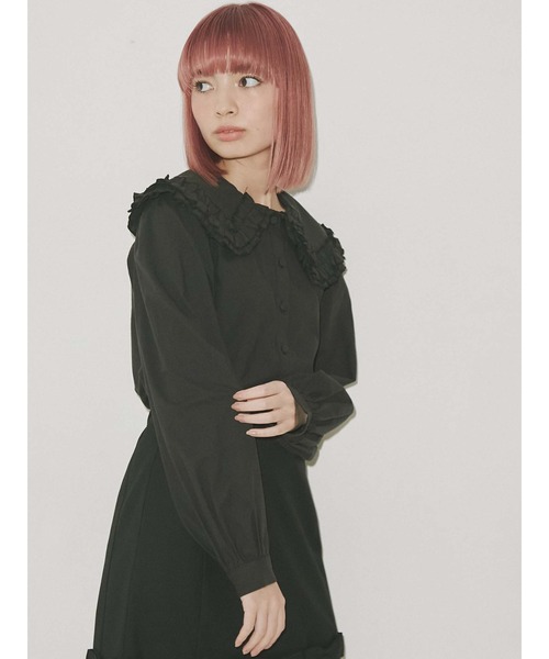 merry jenny（メリージェニー）の「フリルカラーパフスリーブブラウス（シャツ/ブラウス・レディース・オフホワイト/ブラック・FREE）」の13枚目の写真