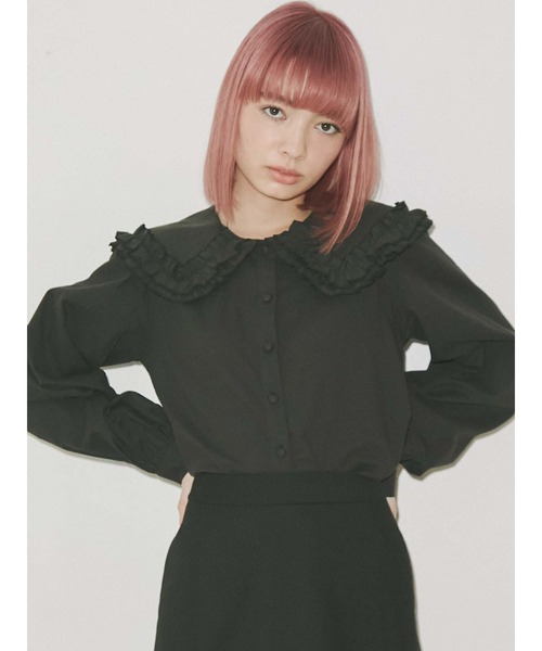 merry jenny（メリージェニー）の「フリルカラーパフスリーブブラウス（シャツ/ブラウス・レディース・オフホワイト/ブラック・FREE）」の15枚目の写真