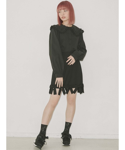 merry jenny（メリージェニー）の「フリルカラーパフスリーブブラウス（シャツ/ブラウス・レディース・オフホワイト/ブラック・FREE）」の19枚目の写真