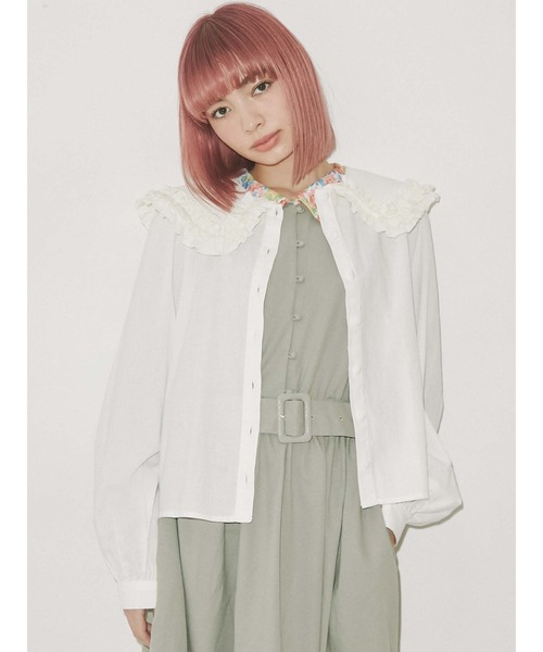 merry jenny（メリージェニー）の「フリルカラーパフスリーブブラウス（シャツ/ブラウス・レディース・オフホワイト/ブラック・FREE）」の20枚目の写真