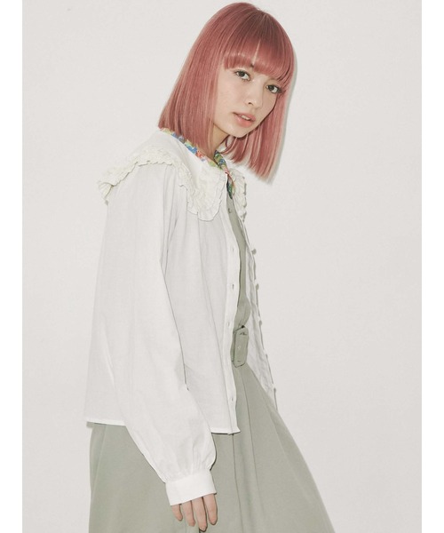 merry jenny（メリージェニー）の「フリルカラーパフスリーブブラウス（シャツ/ブラウス・レディース・オフホワイト/ブラック・FREE）」の21枚目の写真