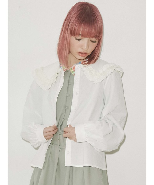 merry jenny（メリージェニー）の「フリルカラーパフスリーブブラウス（シャツ/ブラウス・レディース・オフホワイト/ブラック・FREE）」の22枚目の写真