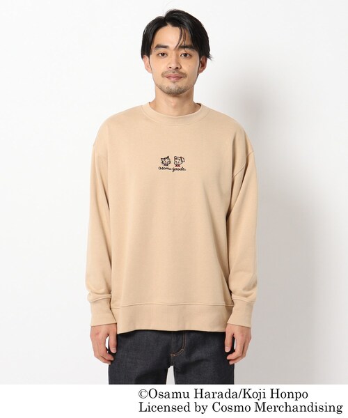 OSAMU GOODS(オサムグッズ)の「◆OSAMU GOODS/オサムグッズ コラボ フロント刺繍 裏毛クルーネック(スウェット・メンズ・ベージュ/グレー/アイボリー・04/03/02)」の8枚目の写真