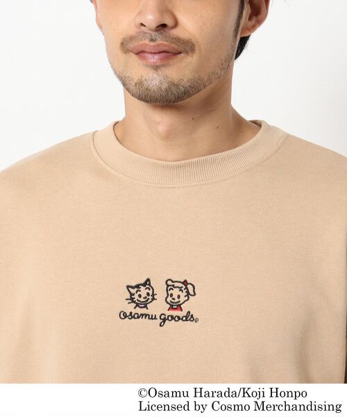 OSAMU GOODS(オサムグッズ)の「◆OSAMU GOODS/オサムグッズ コラボ フロント刺繍 裏毛クルーネック(スウェット・メンズ・ベージュ/グレー/アイボリー・04/03/02)」の6枚目の写真