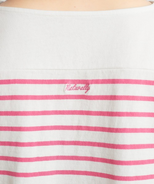 CIAOPANIC TYPY（チャオパニックティピー）の「パネルボーダーカラー刺繍Tee（Tシャツ/カットソー・レディース・ブラック/パープル/ピンク/ブルー/グリーン・ONE SIZE）」の13枚目の写真