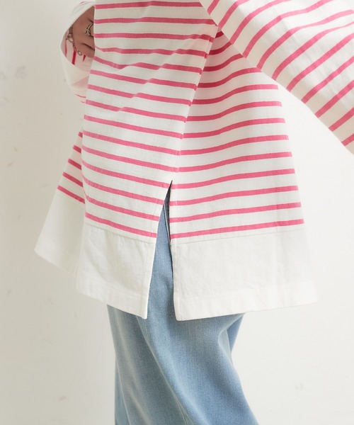 CIAOPANIC TYPY（チャオパニックティピー）の「パネルボーダーカラー刺繍Tee（Tシャツ/カットソー・レディース・ブラック/パープル/ピンク/ブルー/グリーン・ONE SIZE）」の16枚目の写真