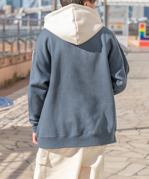セール】フード配色パーカー(ユニセックス)（パーカー）｜PairPair